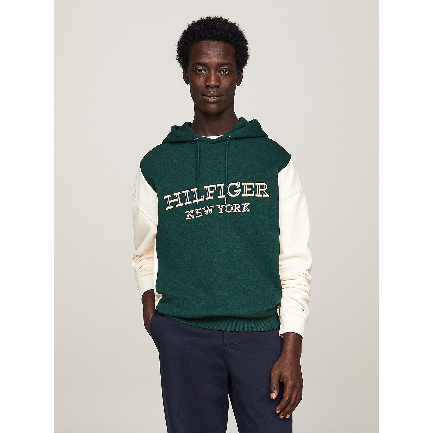 TOMMY HILFIGER Embroidered Monotype Colorblock Hoodie